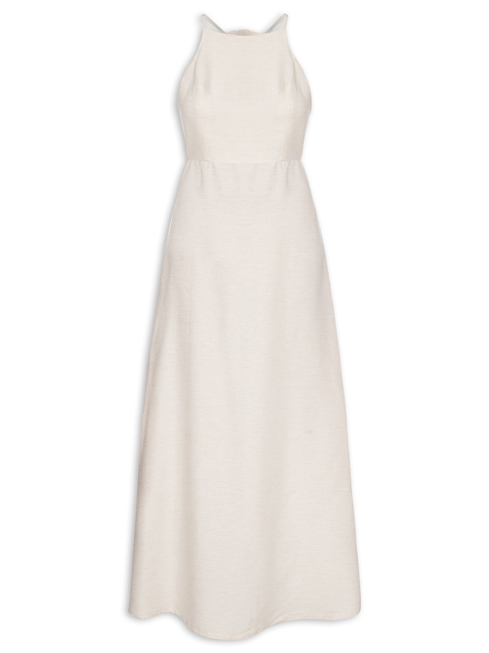 Vestido Longo Detalhe Flor Costas Branco Cacay