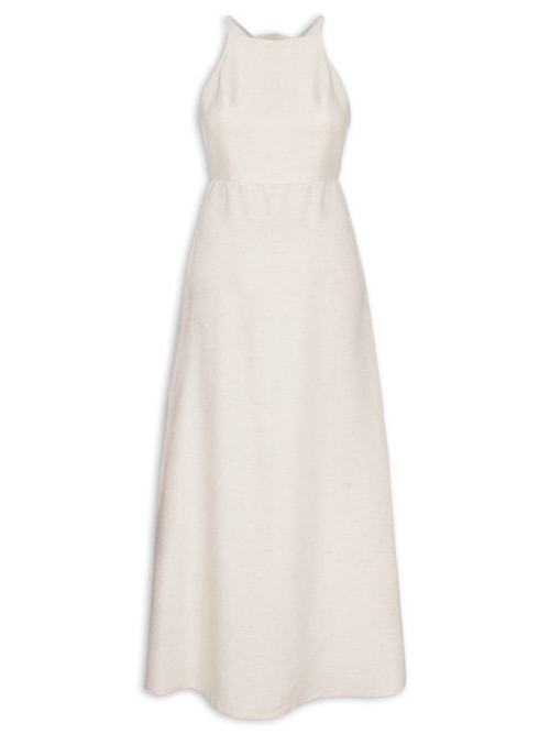 Vestido Longo Detalhe Flor Costas – Branco