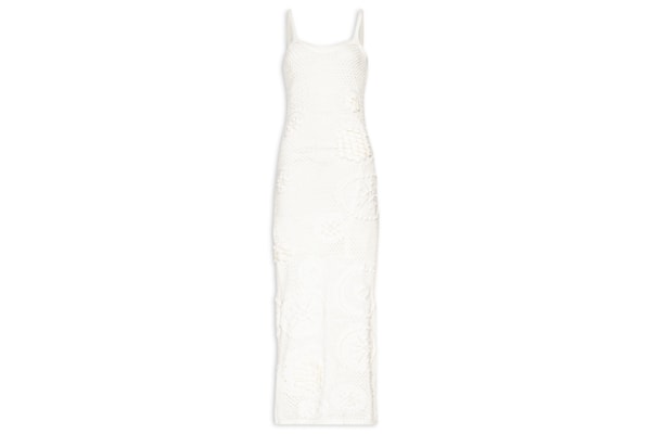 Vestido Longo Em Tricot - Off White