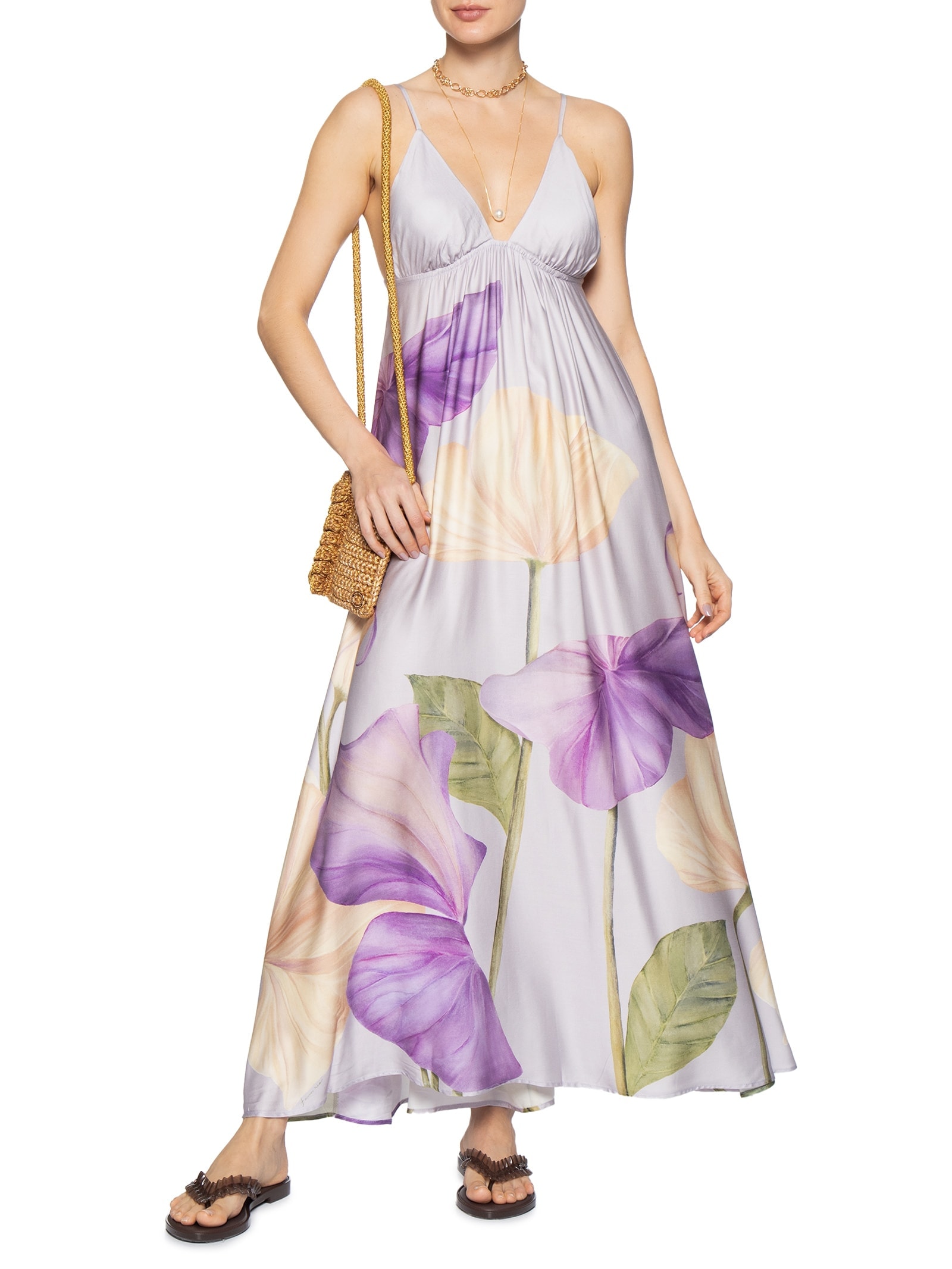 Vestido Longo Emily Roxo Farm