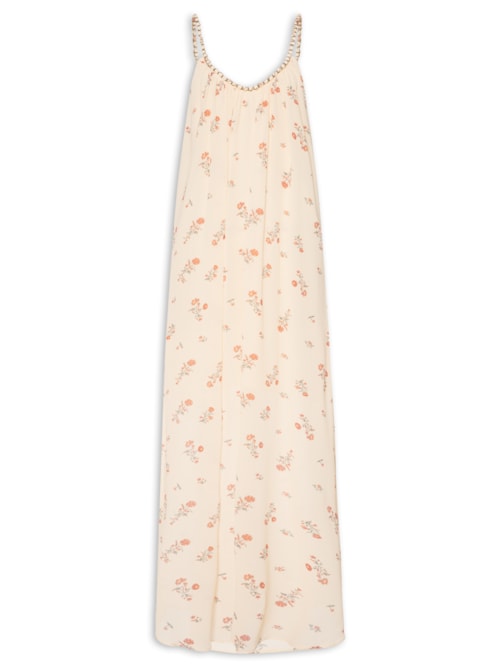 Vestido Longo Estampa Aura – Bege