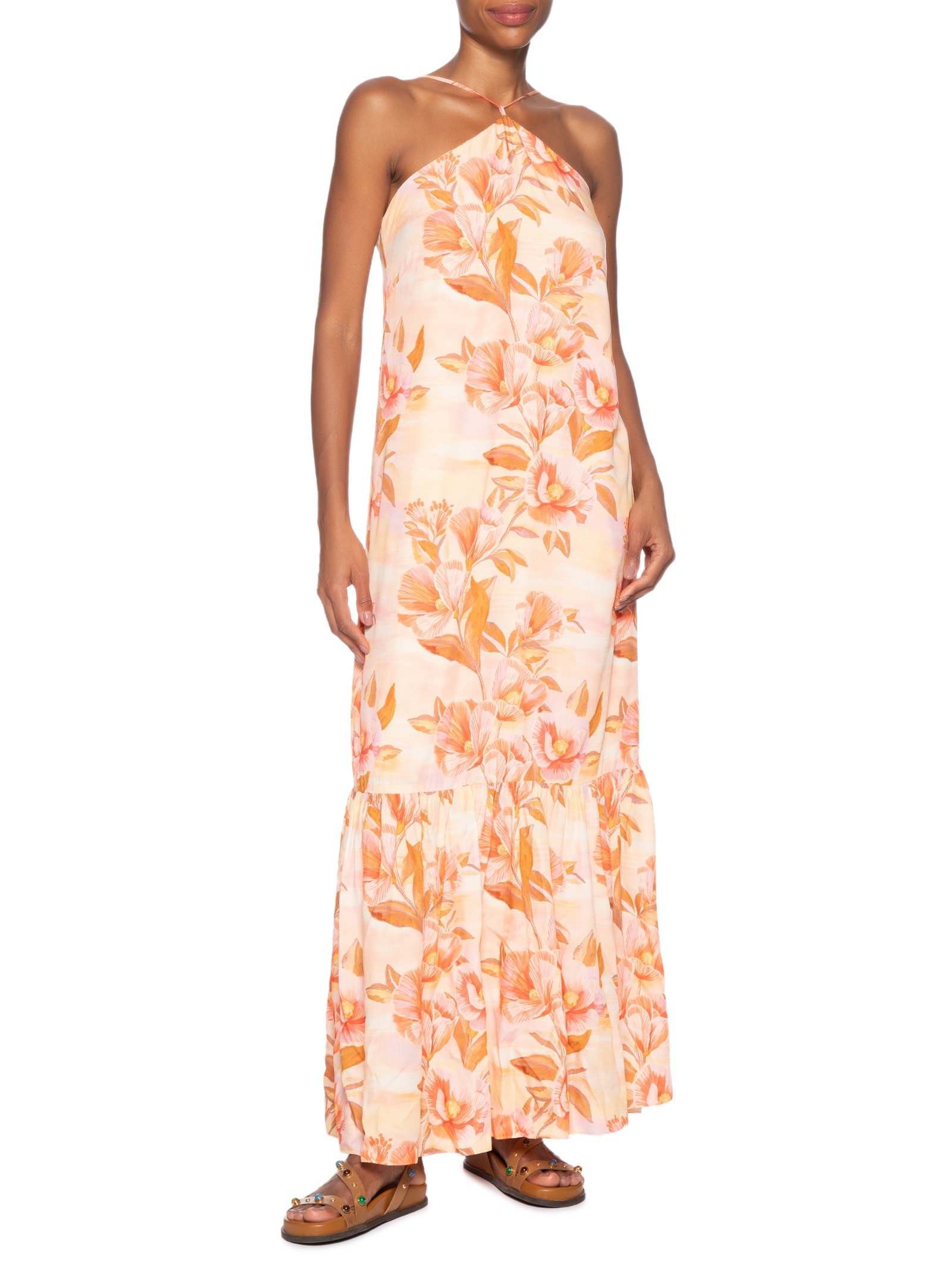 Vestido Longo Estampa Bela Rosa Dress To