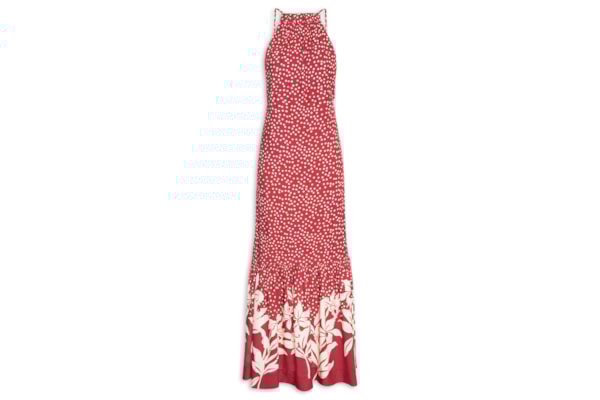 Vestido Longo Estampa Encanto Floral - Vermelho