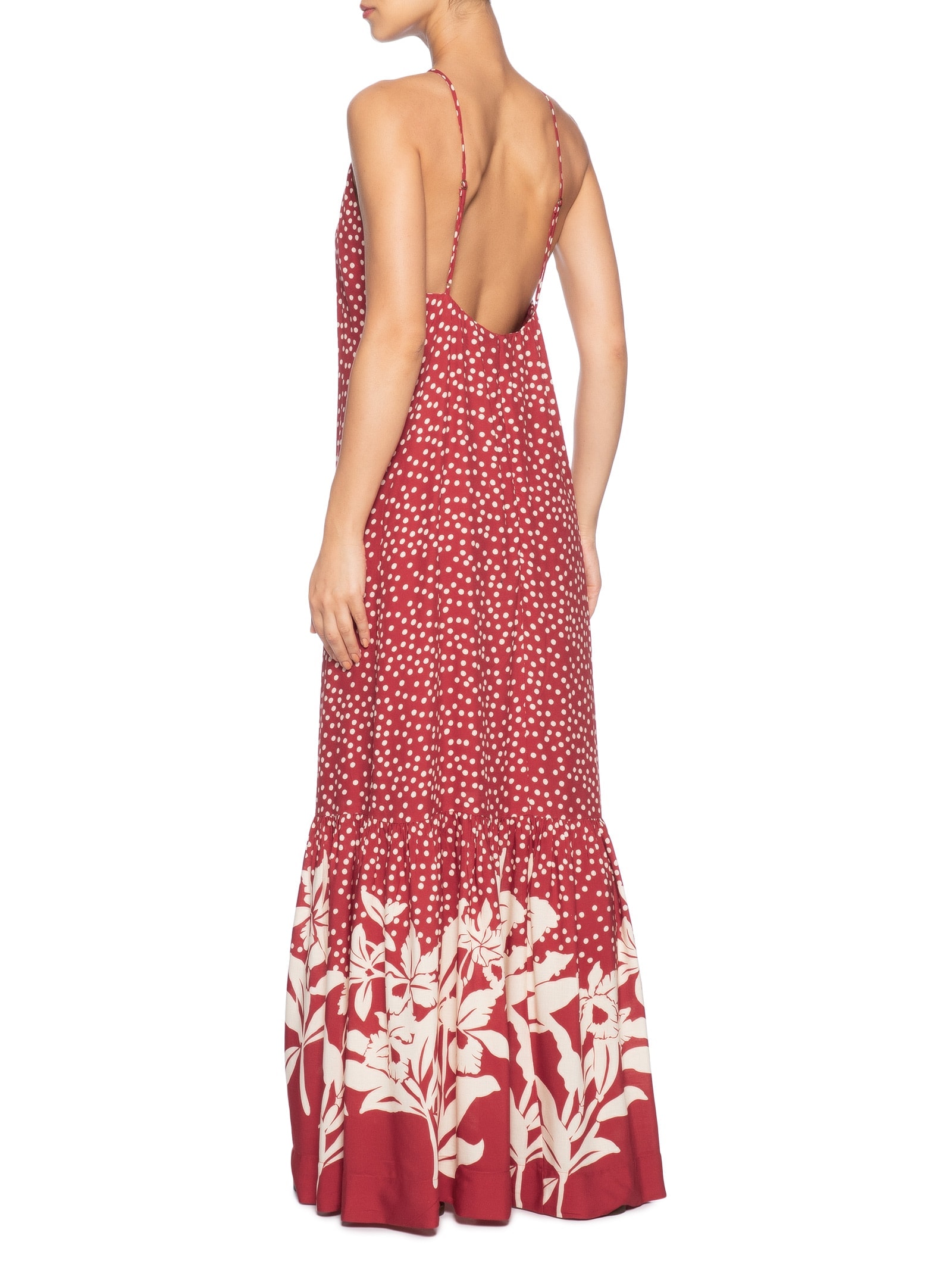 Vestido Longo Estampa Encanto Floral Vermelho Dress To