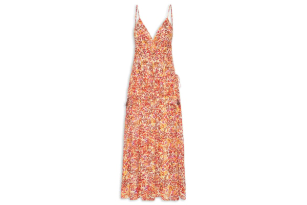 Vestido Longo Estampa Instinto Cerâmica - Laranja