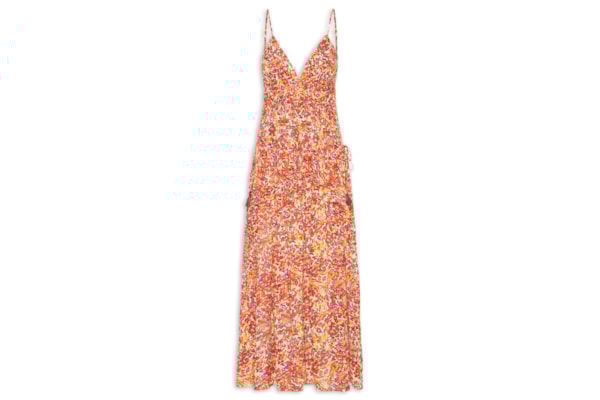 Vestido Longo Estampa Instinto Cerâmica - Laranja