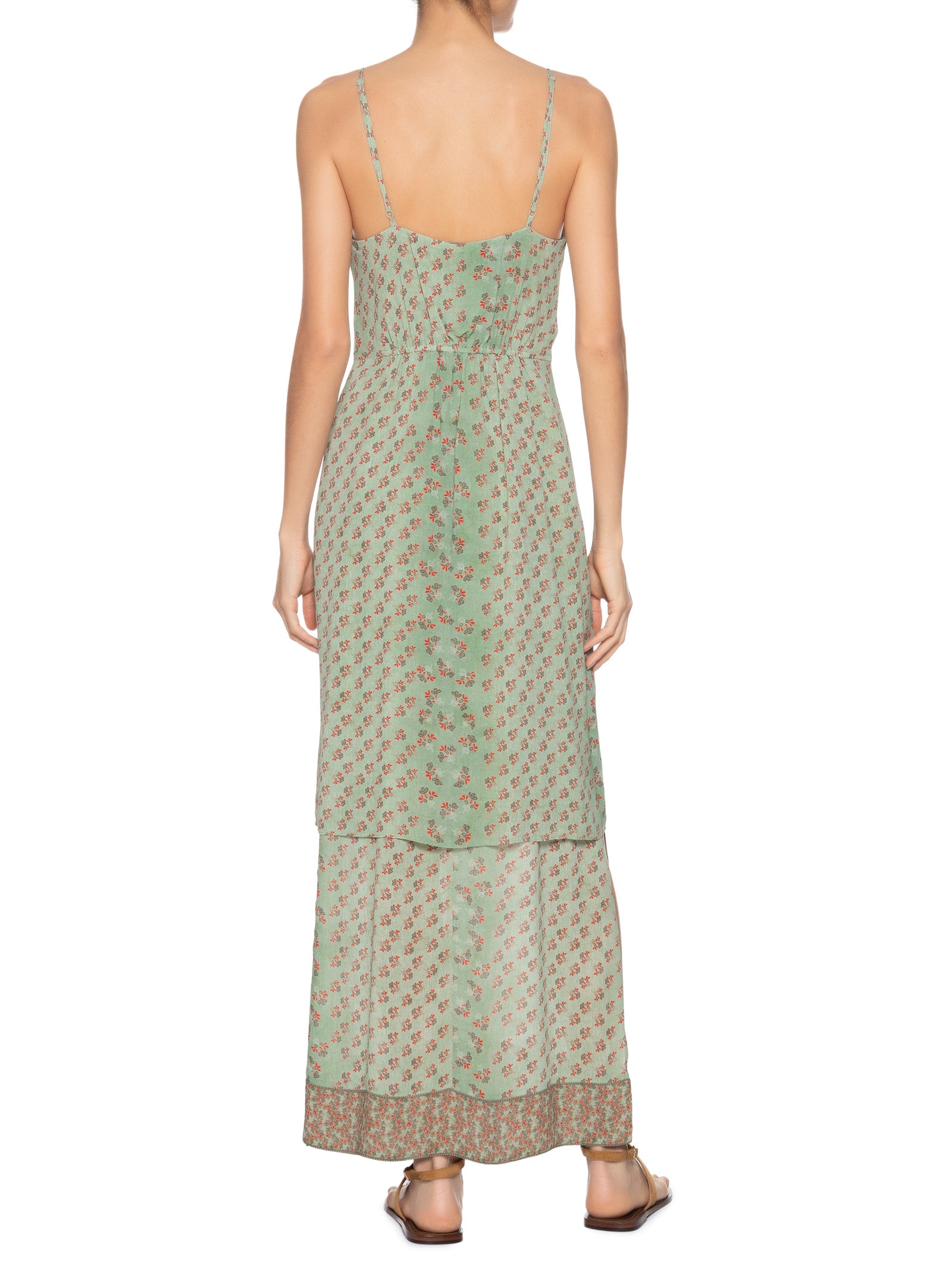 Vestido Longo Estampa Krabi Verde Maria Filó