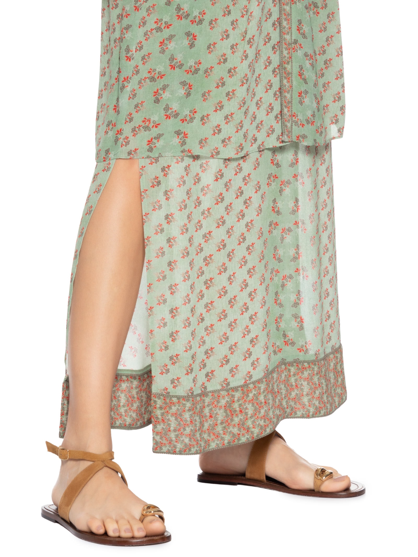 Vestido Longo Estampa Krabi Verde Maria Filó