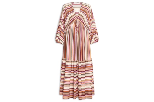 Vestido Longo Estampa Listra Aurora - Rosa