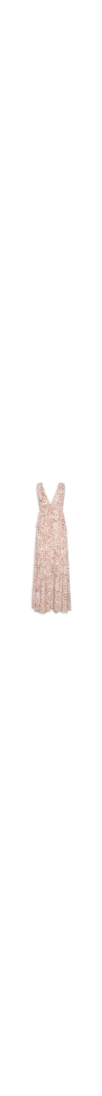 Vestido Longo Estampa Manchada Aj - Marrom