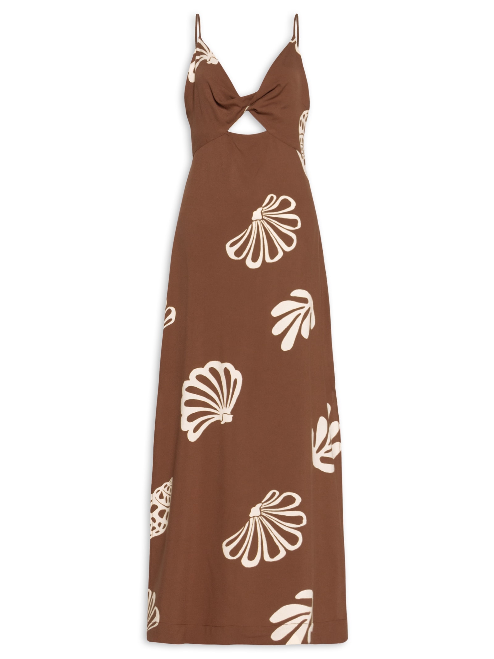 Vestido Longo Estampa Marés Marrom Dress To