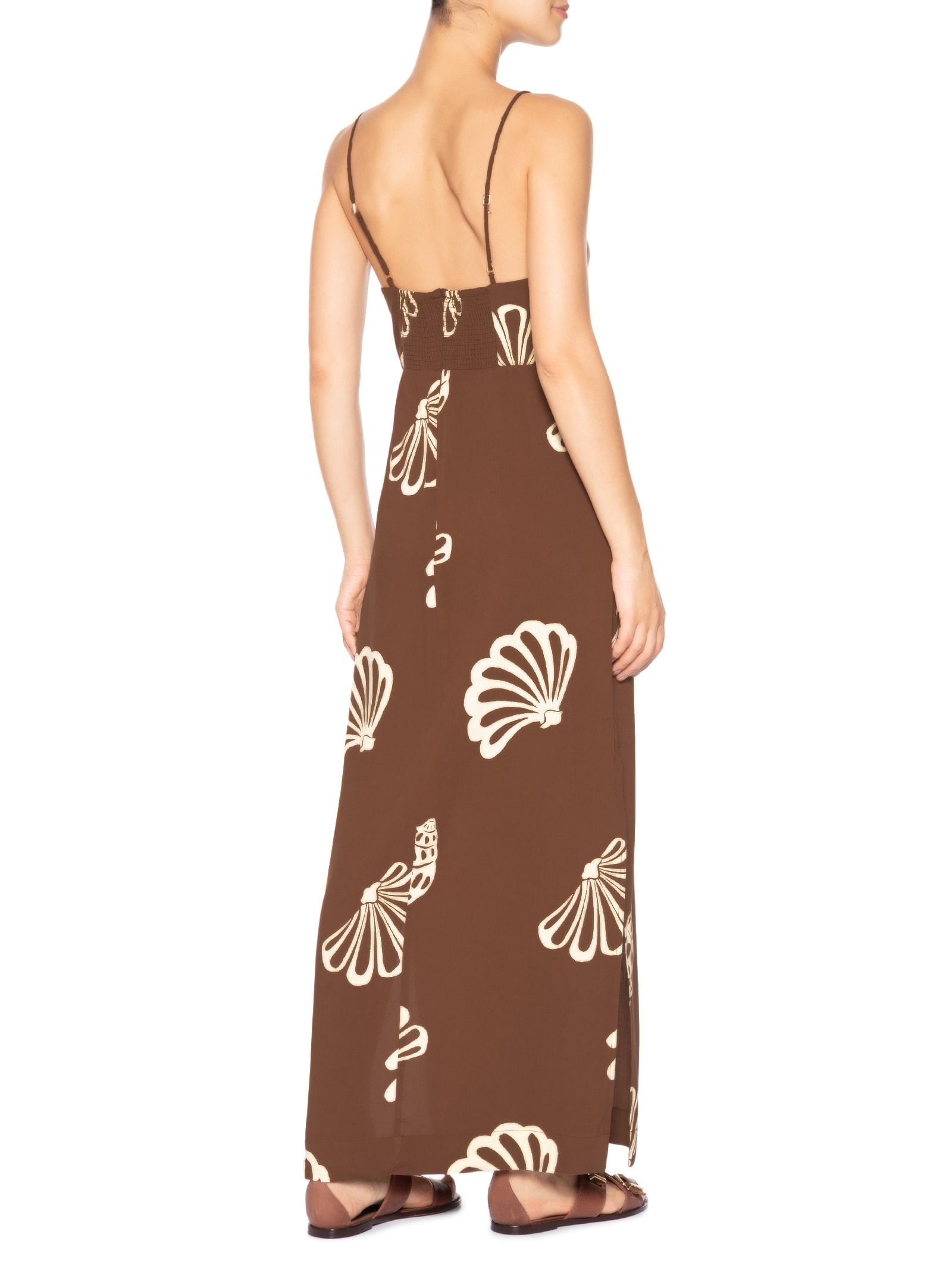 Vestido Longo Estampa Marés Marrom Dress To