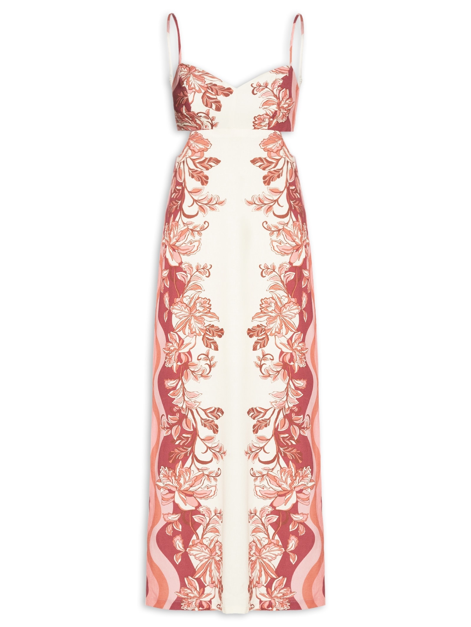 Vestido Longo Estampa Onda Floral Off White Dress To