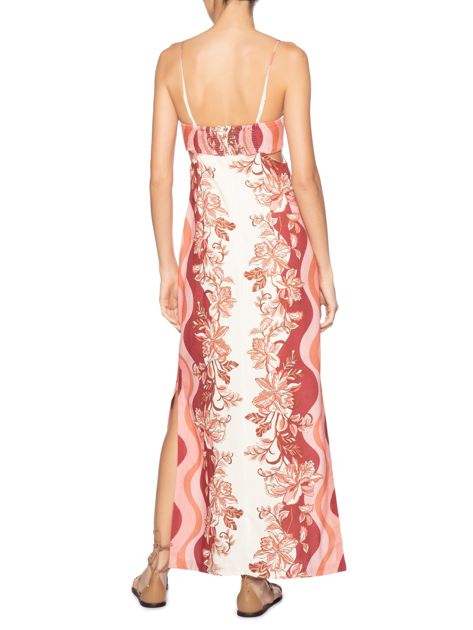 Vestido Longo Estampa Onda Floral Off White Dress To