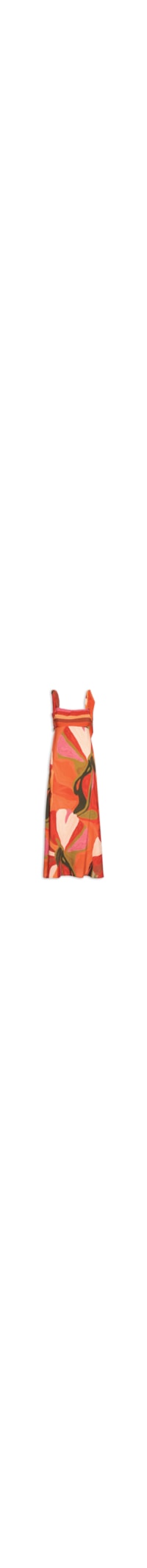 Vestido Longo Estampado Alça Amarração – Laranja