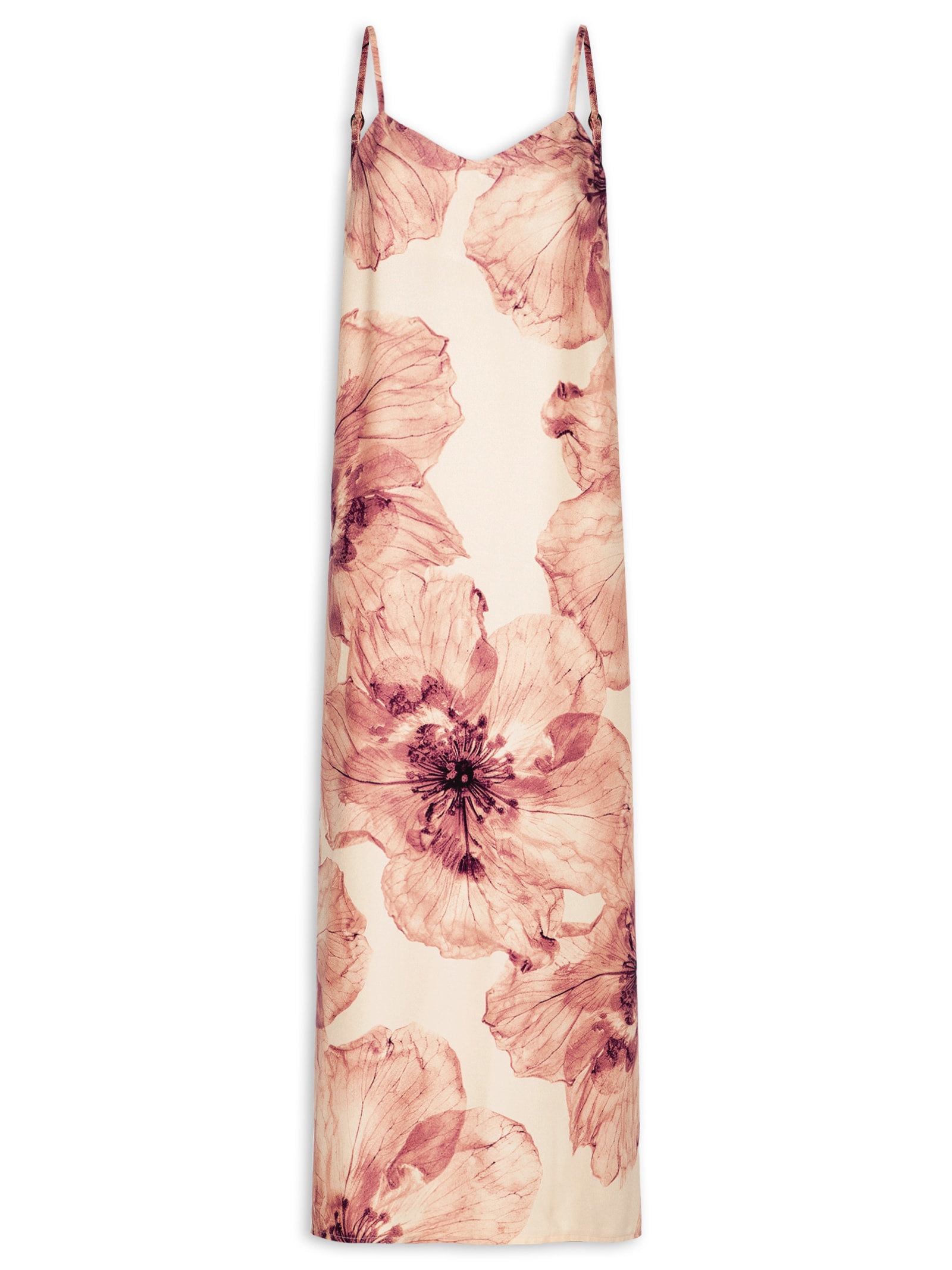 Vestido Longo Estampado Amplo Rosa Cacay