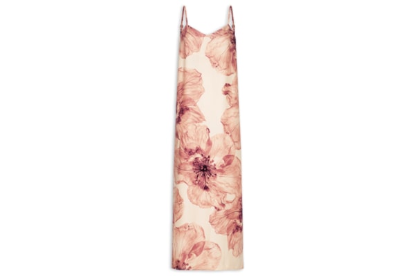 Vestido Longo Estampado Amplo - Rosa