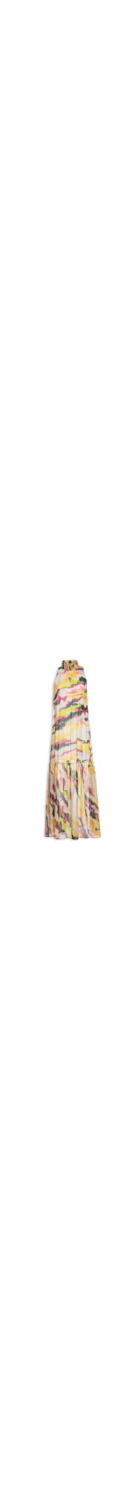 Vestido Longo Estampado Crayon - Bege