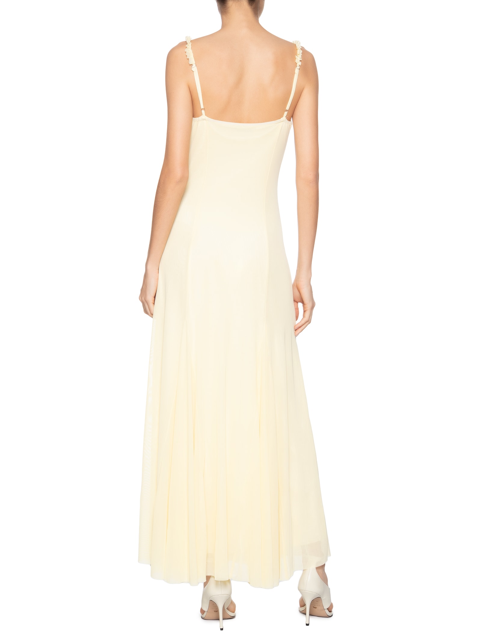 Vestido Longo Feminino Em Tule Amarelo Market 33