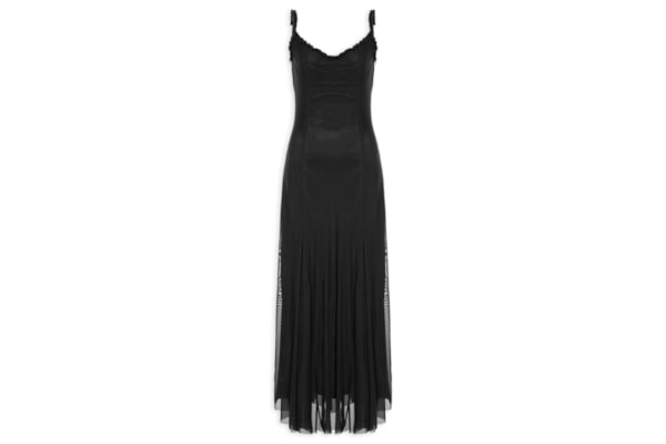 Vestido Longo Feminino Em Tule - Preto
