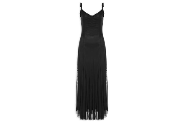 Vestido Longo Feminino Em Tule - Preto