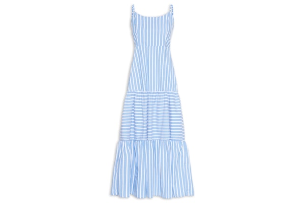 Vestido Longo Feminino Listrado - Azul