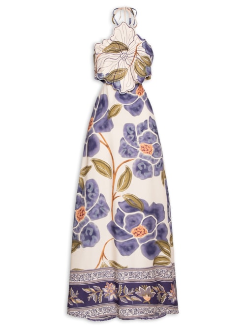 Vestido Longo Flor – Azul