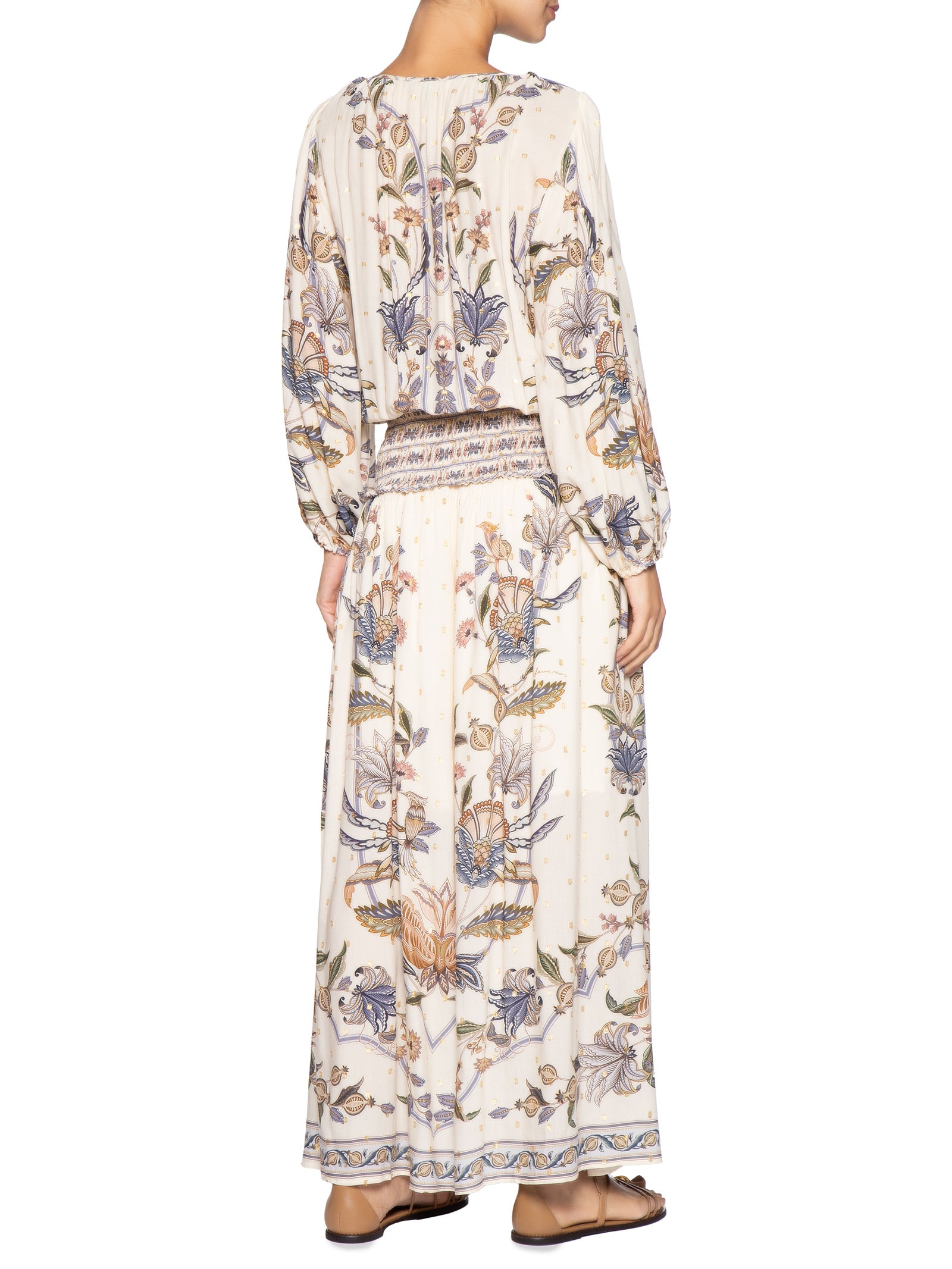 Vestido Longo Flor Do Deserto Off White Farm