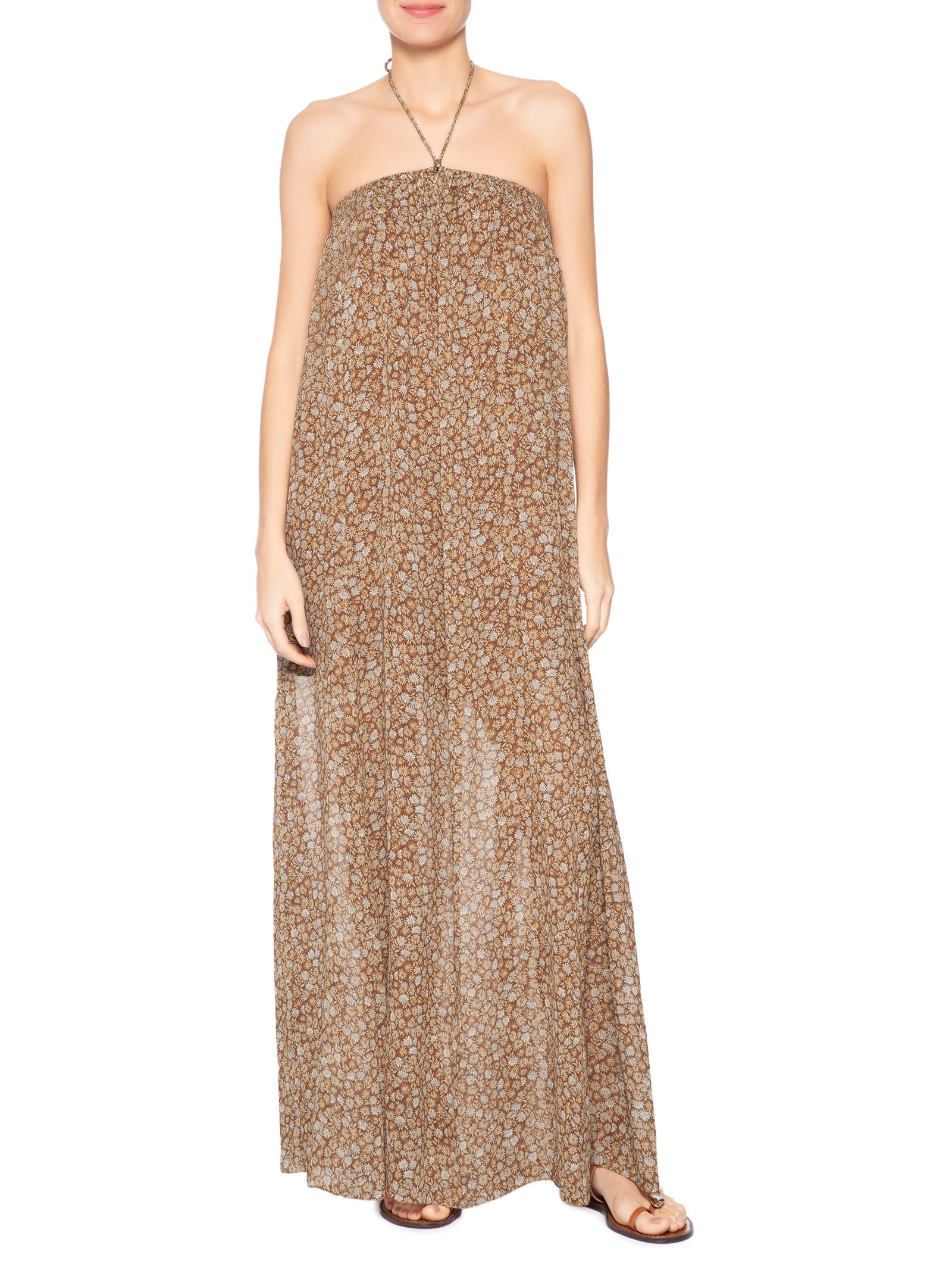 Vestido Longo Fluido Liberty Seeds – Marrom Animale