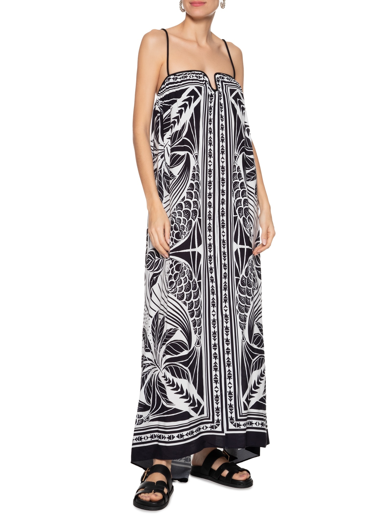 Vestido Longo Foz Preto Farm
