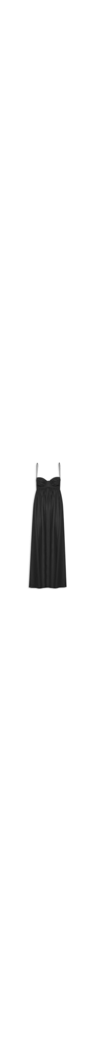 Vestido Longo Franzido - Preto