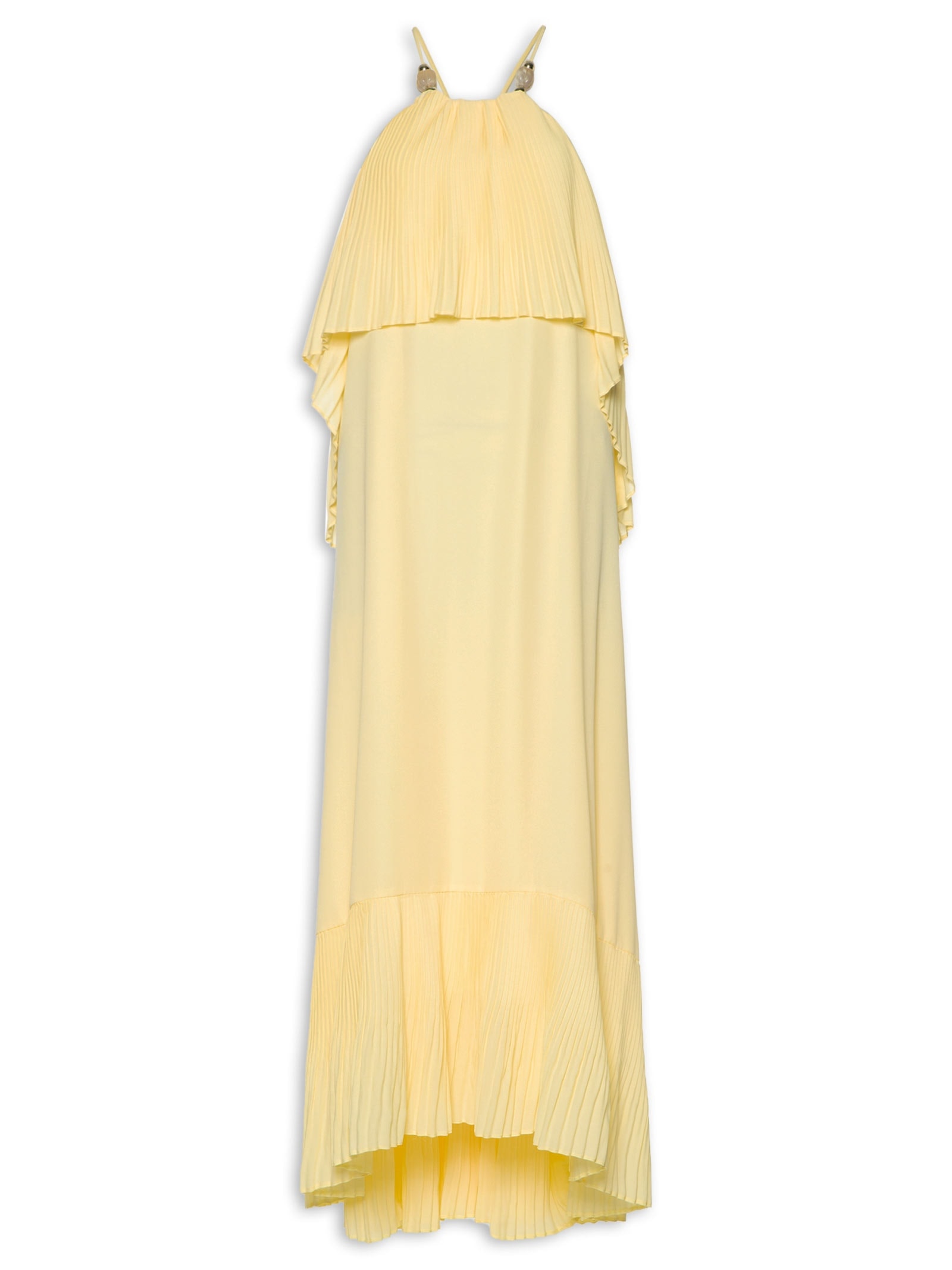 Vestido Longo Frente Única Amarelo Lança Perfume