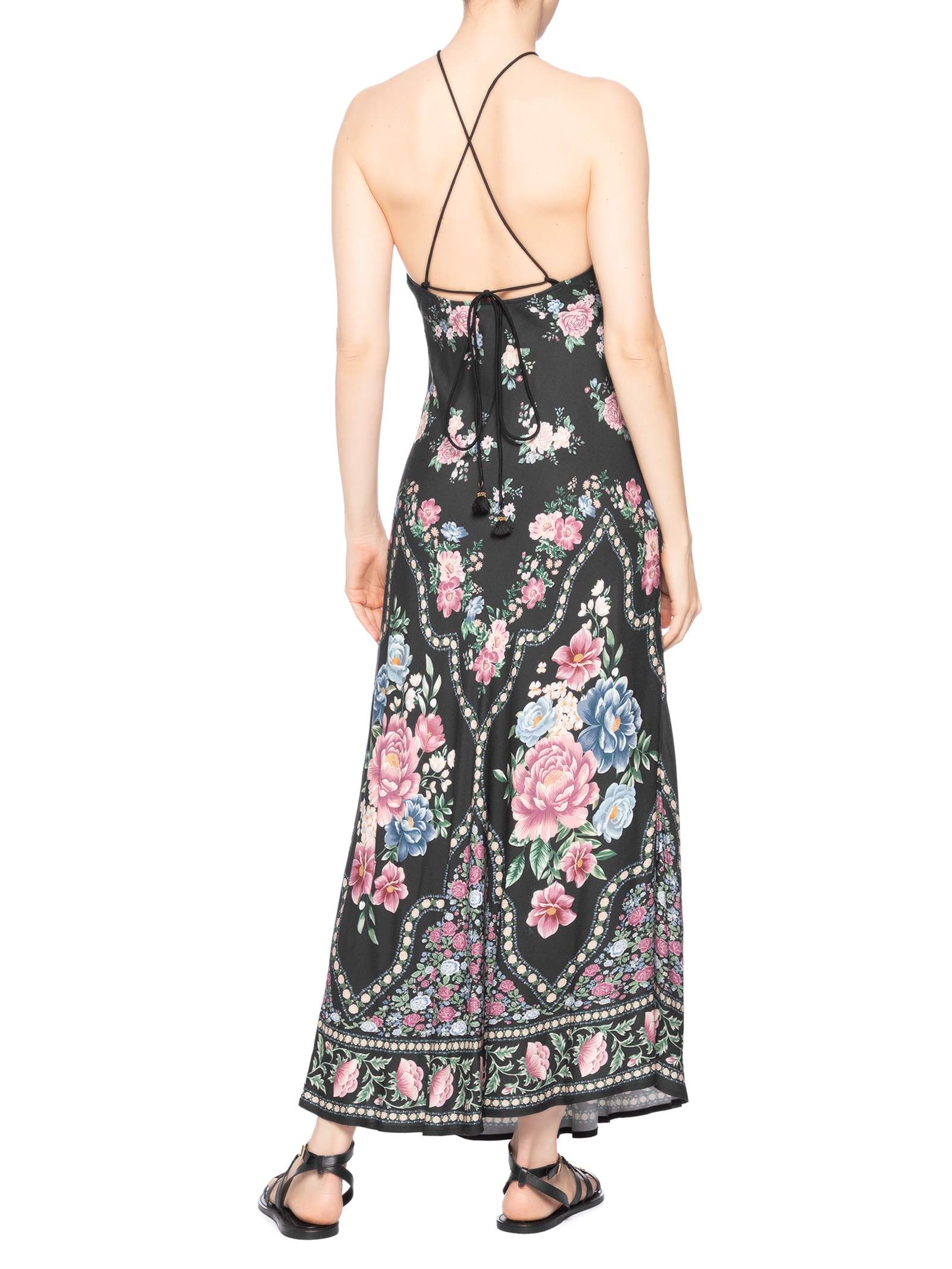 Vestido Longo Frente Única Romance – Preto Farm