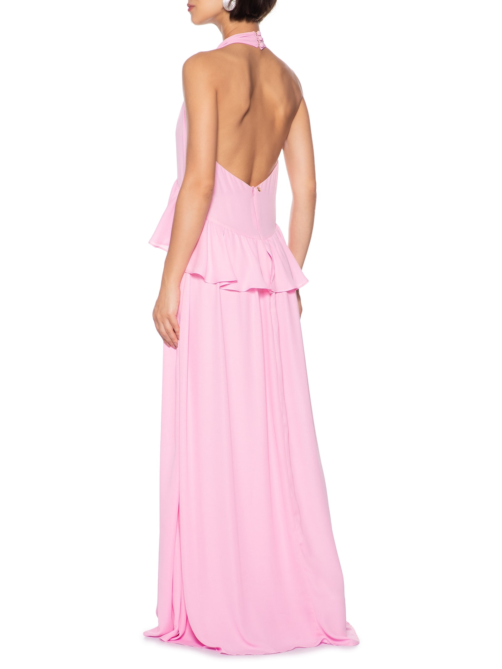 Vestido Longo Frente Única Rosa Lança Perfume