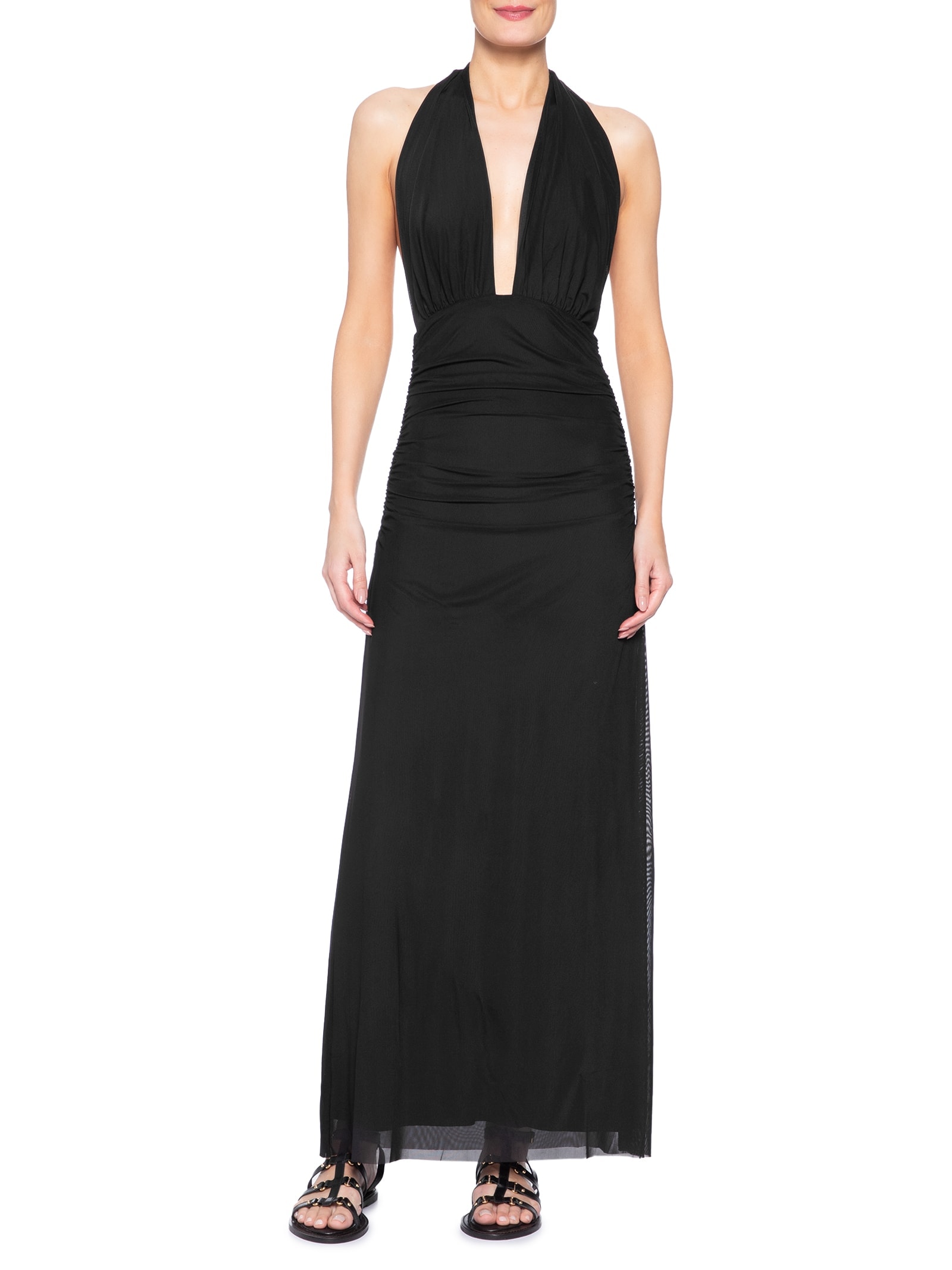 Vestido Longo Frente Única – Preto Farm