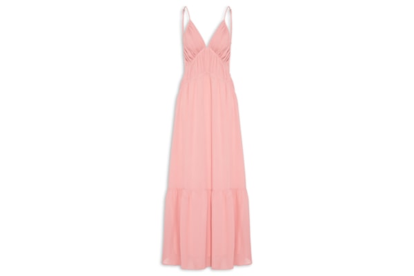 Vestido Longo GGT Babados - Rosa