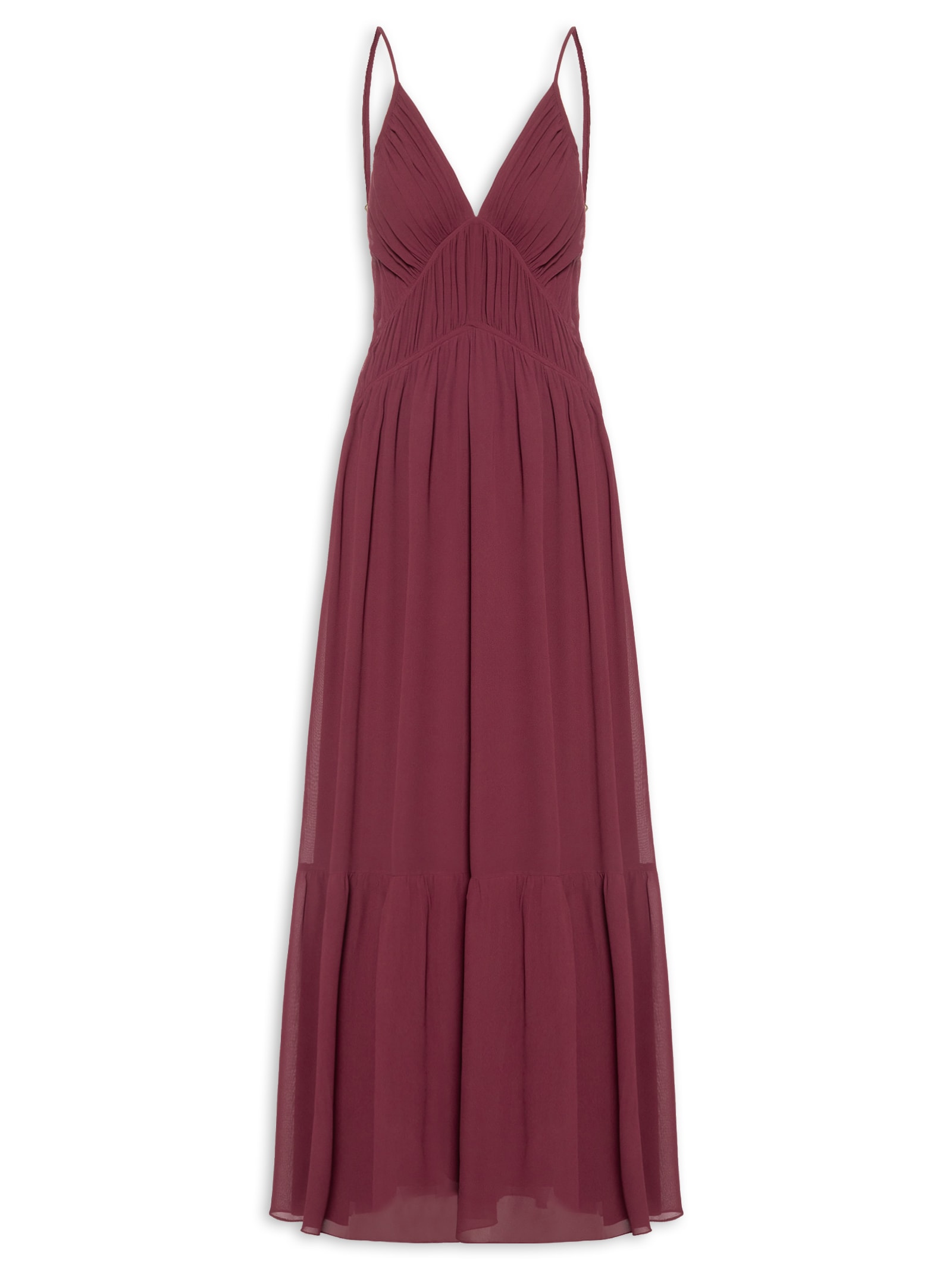 Vestido Longo GGT Babados Vermelho Dress To