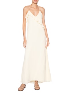 Vestido Longo GGT Decote Babado - Amarelo by DRESS TO