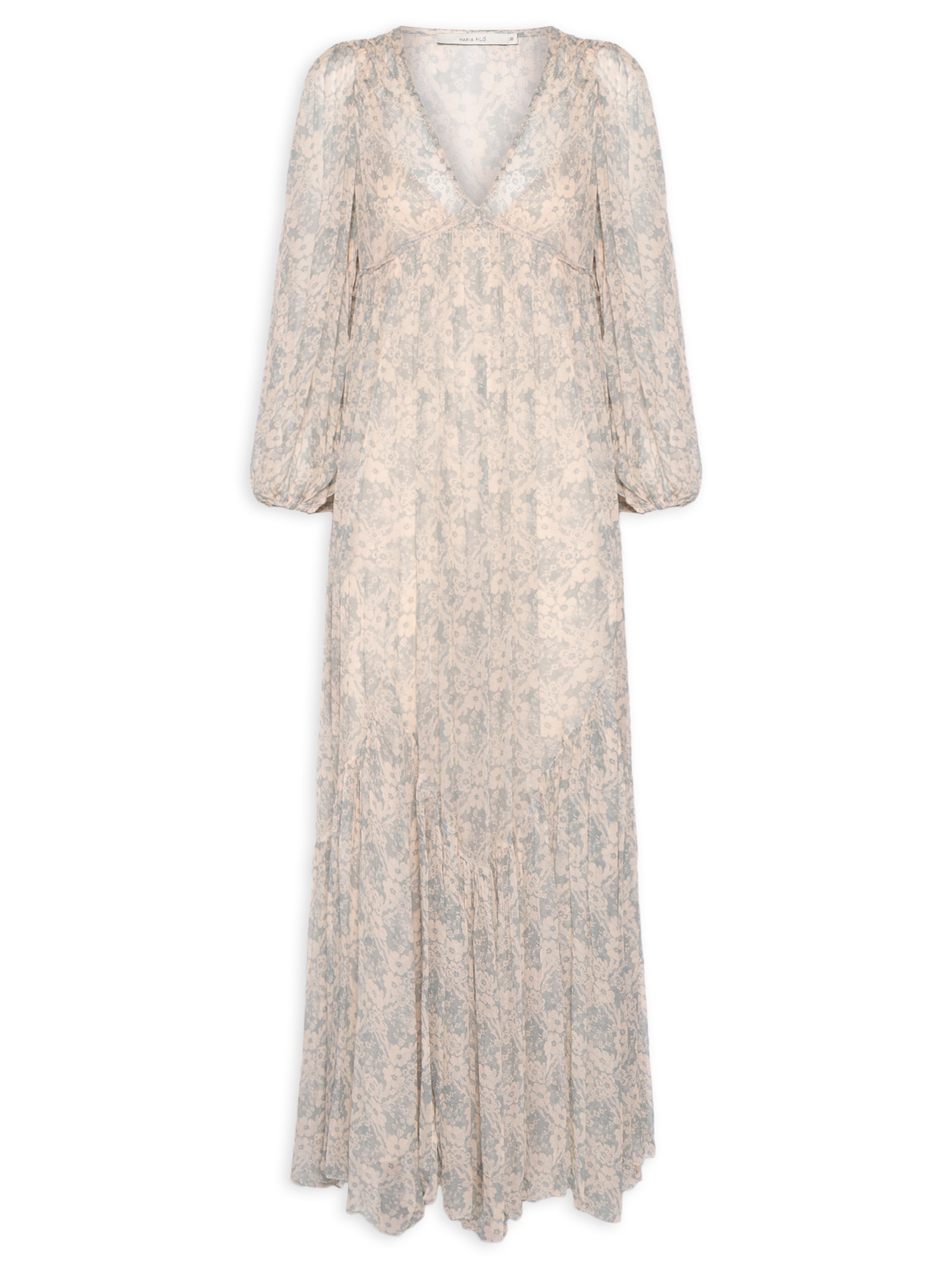 Vestido Longo GGT Estampa Melissa Azul Maria Filó