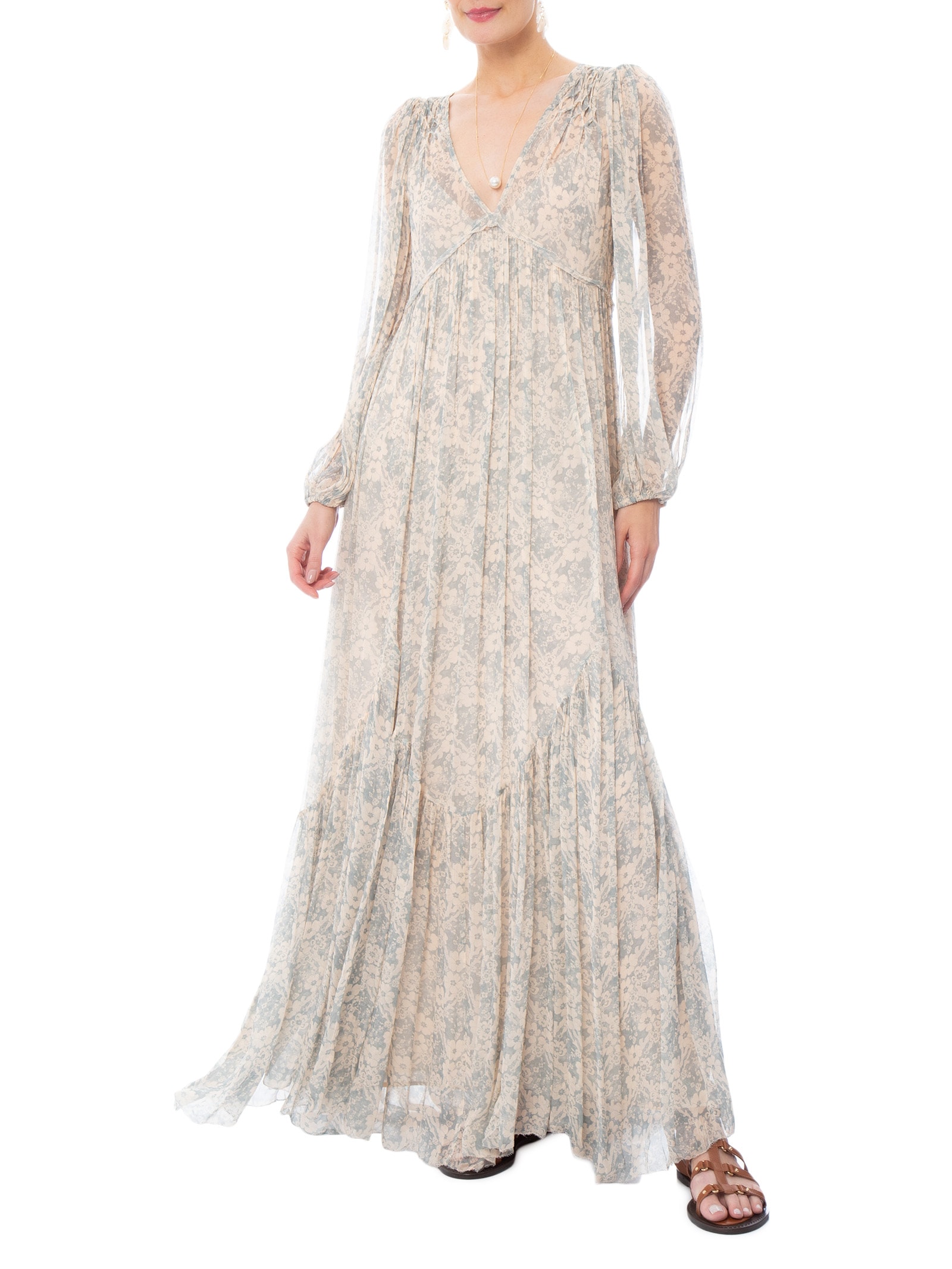 Vestido Longo GGT Estampa Melissa Azul Maria Filó