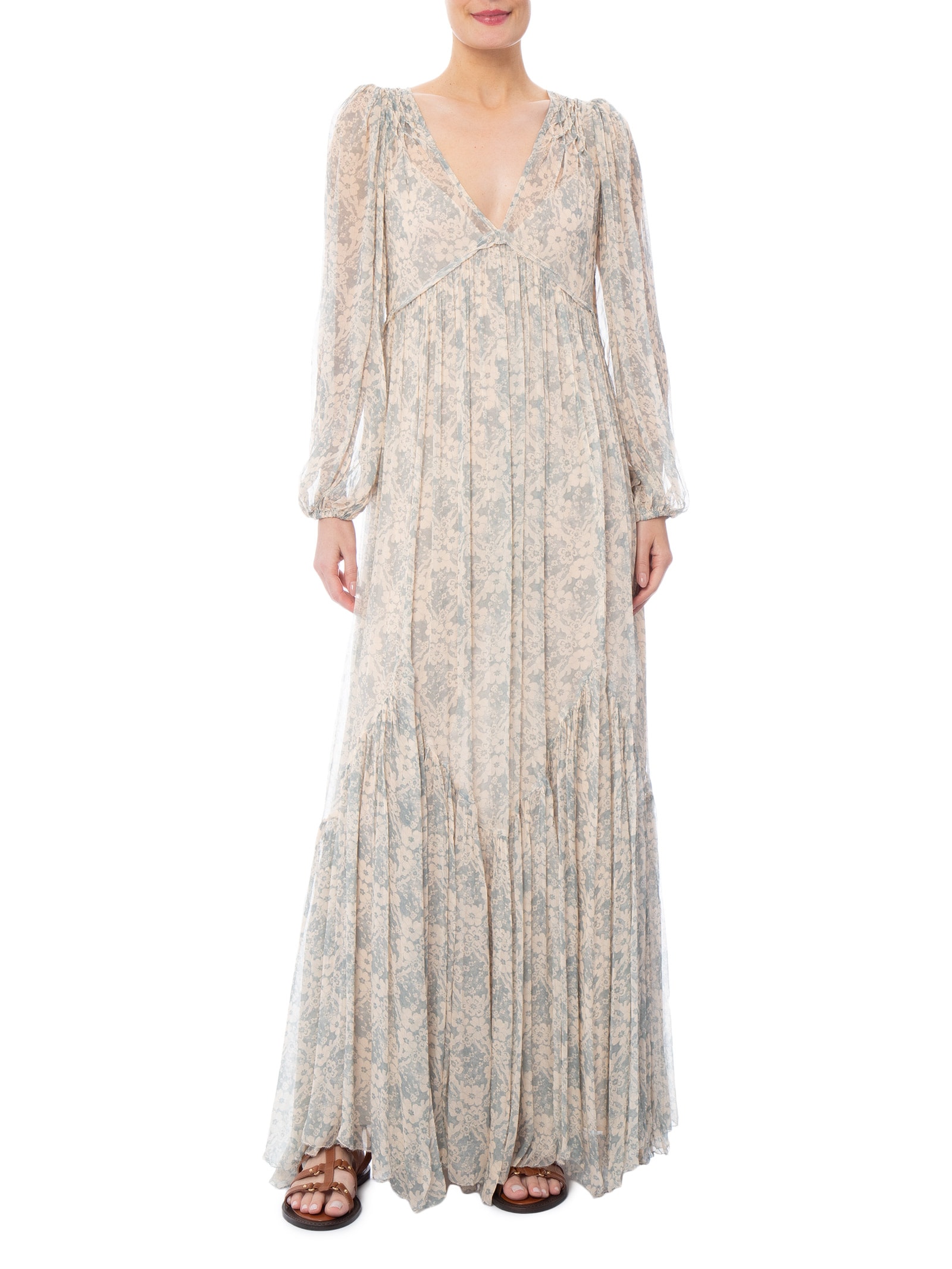 Vestido Longo GGT Estampa Melissa Azul Maria Filó