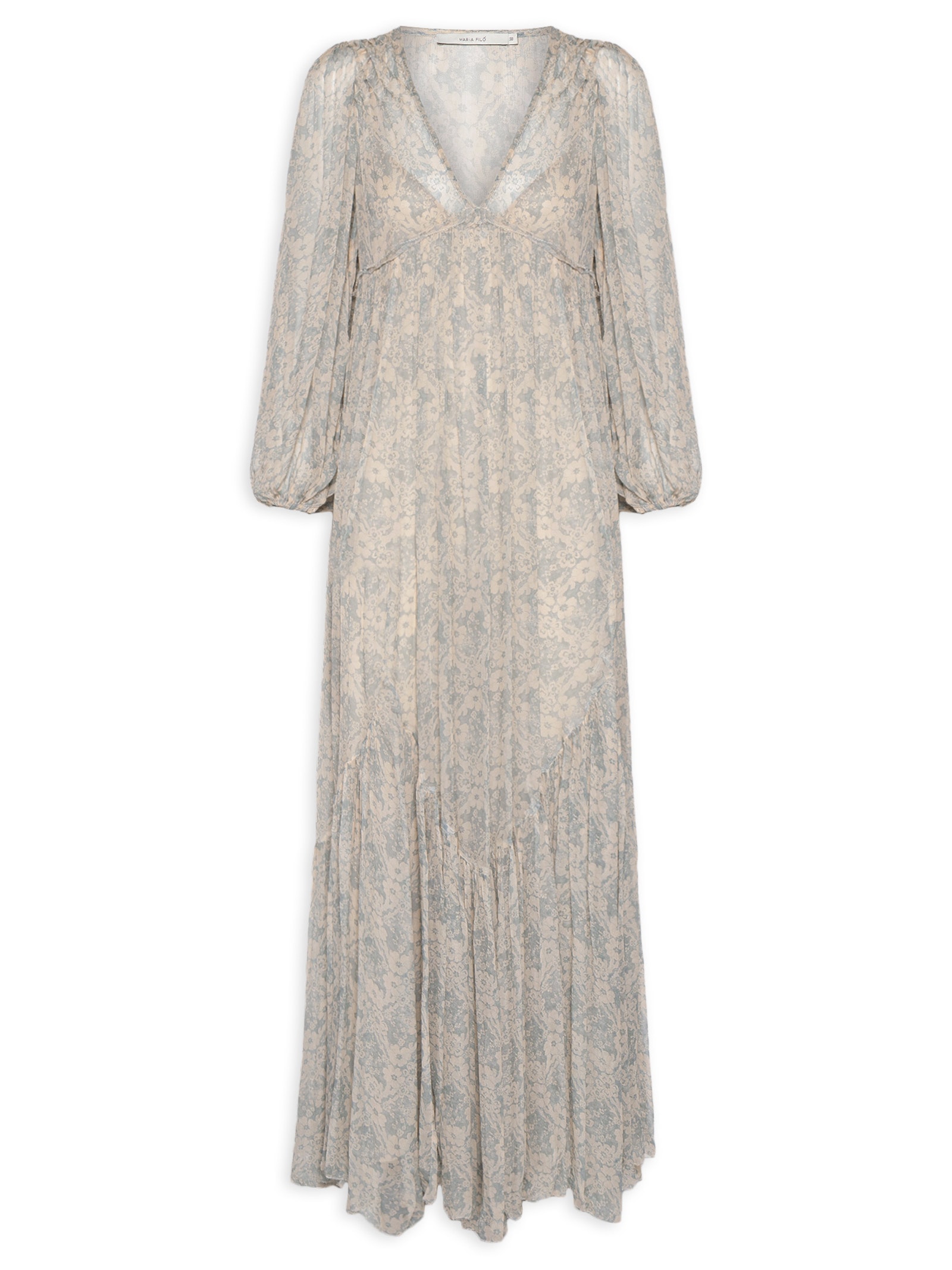 Vestido Longo GGT Estampa Melissa Azul Maria Filó