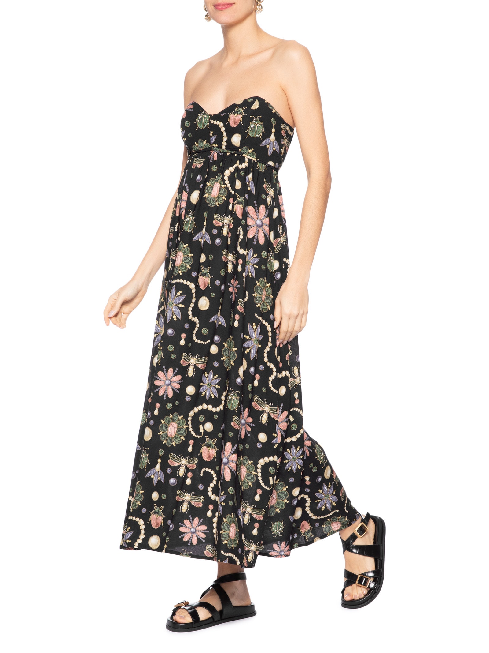 Vestido Longo Glow Preto Farm