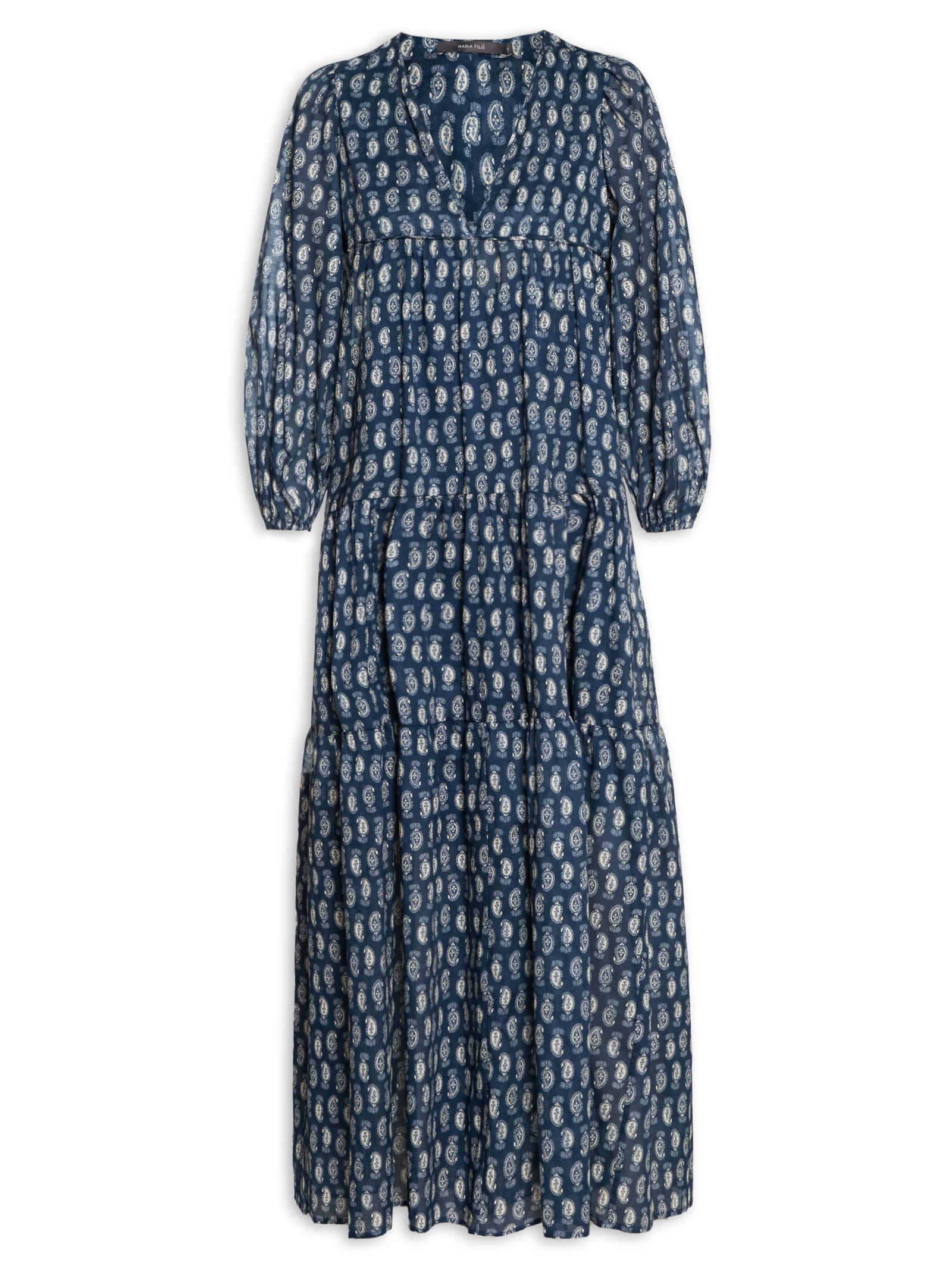 Vestido Longo Goa Maria Filó Azul - Main Image