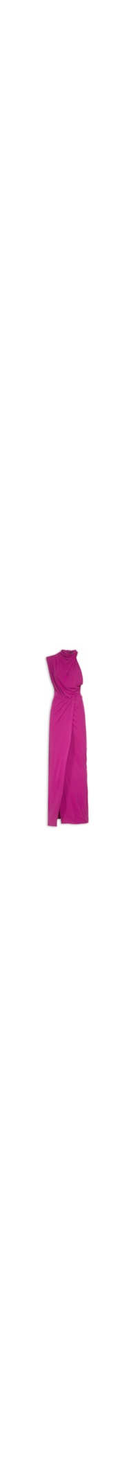 Vestido Longo Gola Lenco Jersy - Rosa