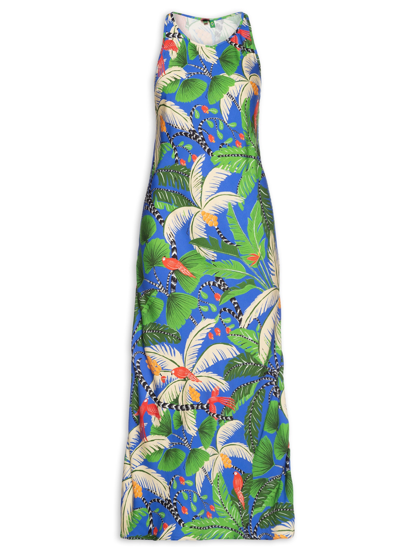 Vestido Longo Ilha Da Noite Azul Farm