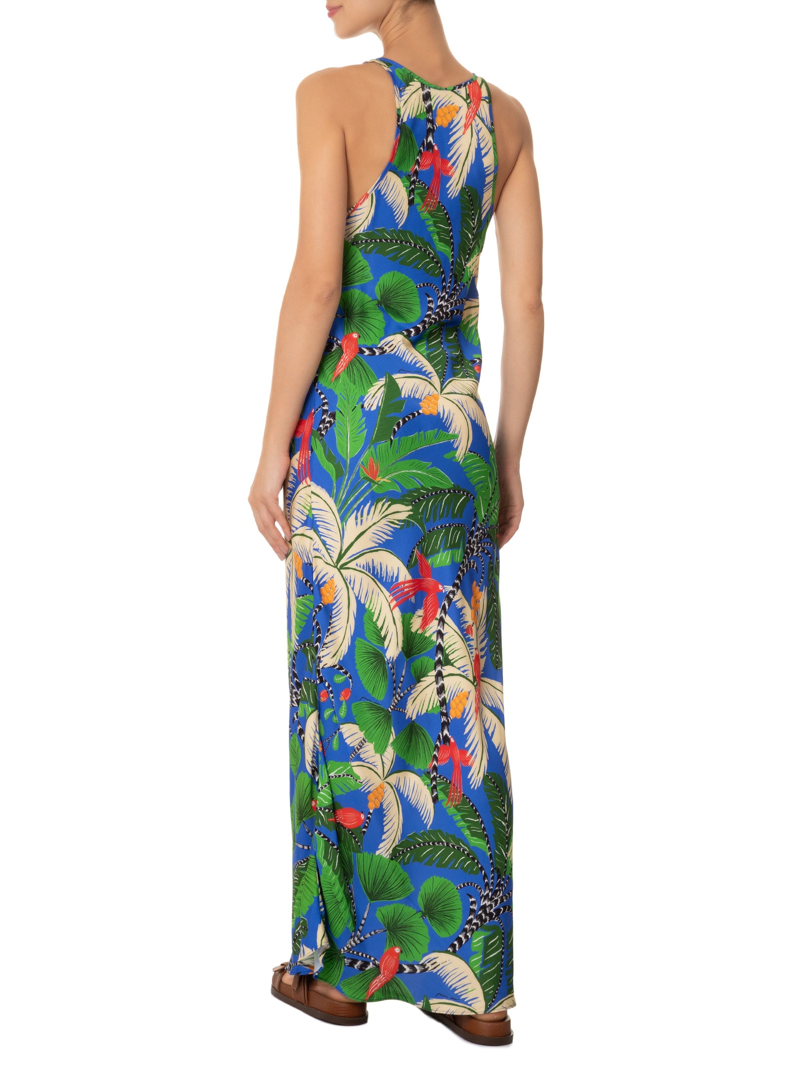 Vestido Longo Ilha Da Noite Azul Farm