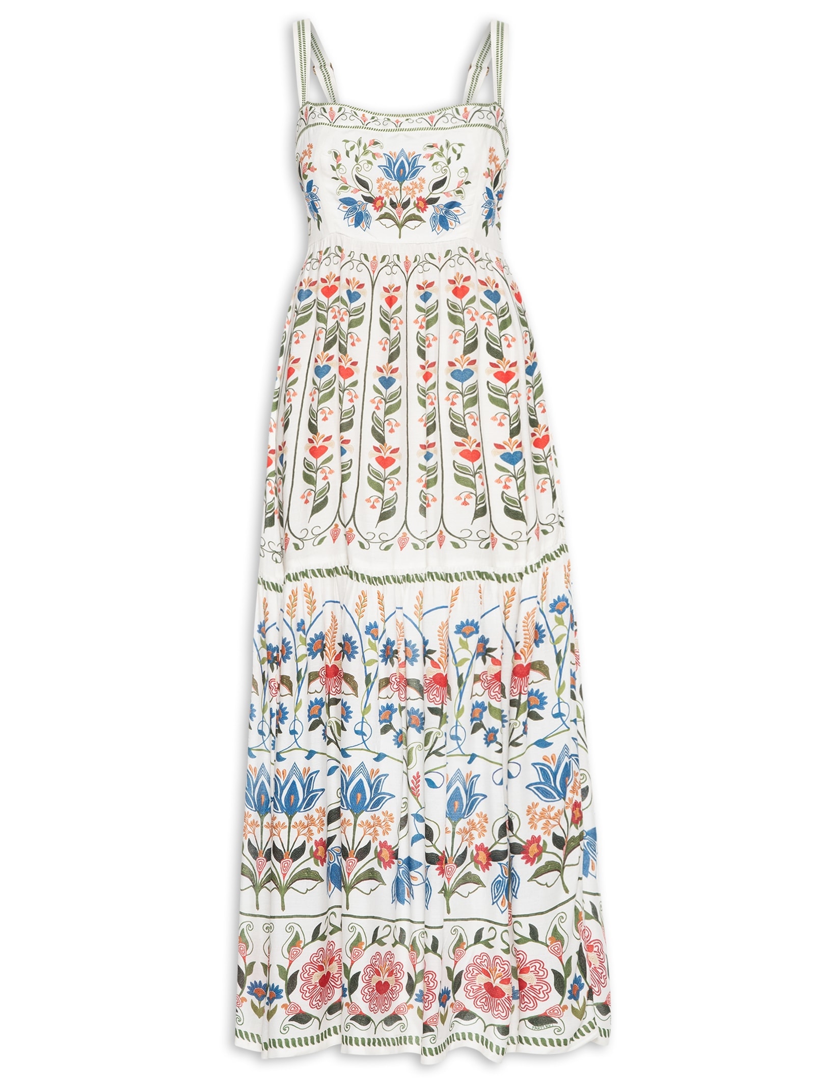 Vestido Longo Jardim Beleza Branco Farm