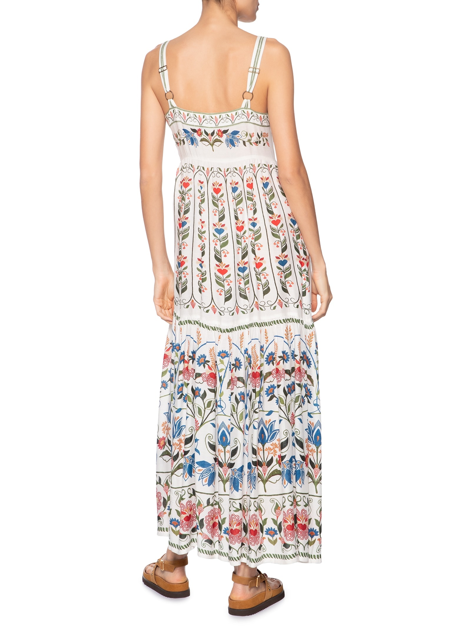 Vestido Longo Jardim Beleza Branco Farm
