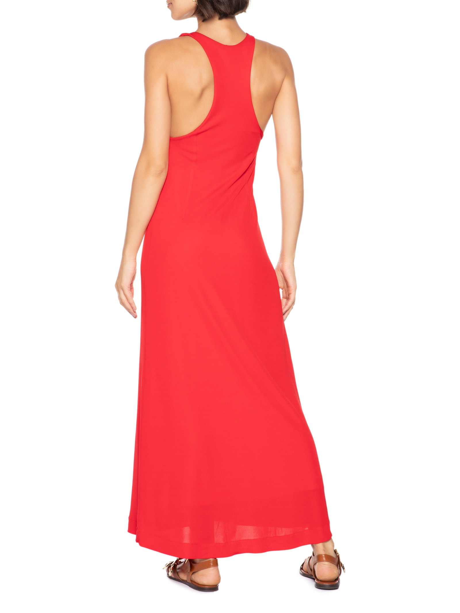 Vestido Longo Jersey Lab Vermelho Cantão